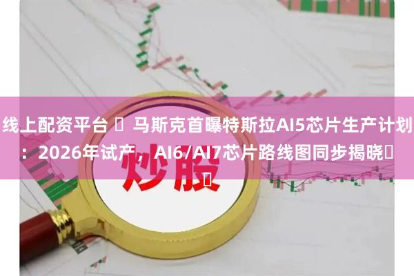 线上配资平台 ​马斯克首曝特斯拉AI5芯片生产计划：2026年试产，AI6/AI7芯片路线图同步揭晓​