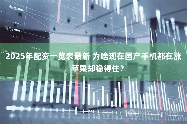 2025年配资一览表最新 为啥现在国产手机都在涨，苹果却稳得住？